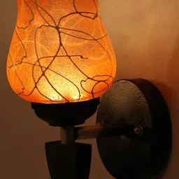 SOMIL Orange Glass Cylinder Wall Lamps image 1