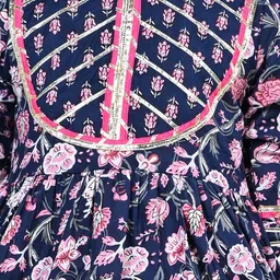 BAESD Girls Floral Printed Gotta Patti Kurta with Patiala image 5