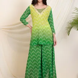 vibes by deebaco DEEBACO Printed Top With Sharara Co-Ords-picture-18