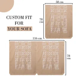 Kuber Industries Gold-Toned & Grey Printed Cotton Sofa Cover image 5