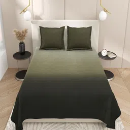 INDRA'S Lime Green & Green 210 TC King Bedsheet with 2 Pillow Covers-picture-41