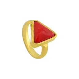 RAVIOUR LIFESTYLE Gold-Plated & Red Alloy Pearls Finger Ring-image-88