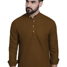 EdinWolf Men Solid Daily Cotton Short Kurta-picture-24