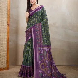 PAMPER YOURSELF Ethnic Motifs Silk Blend Designer Saree image 2