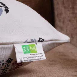 HOMEMONDE White & Blue Set of 2 Floral Square Cushion Covers image 2