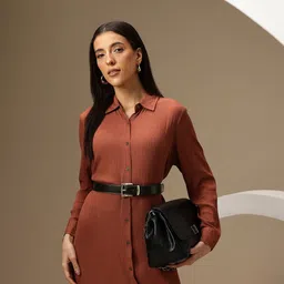Chemistry Crepe Shirt Midi Dress image 1