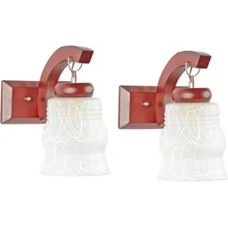 1ST TIME White & Brown Textured Wood Traditional Wall Lamp-picture-38