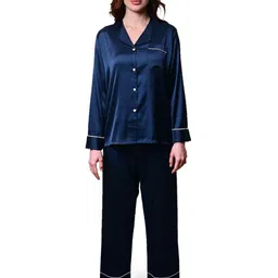 Sleepsia Lounge Women Full Sleeves Shirt & Pyjama Night Set-picture-21