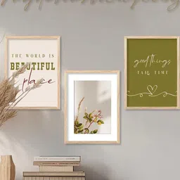 WALLLANE Brown 3 Pc Modern Wood Wall Paintings-image-23