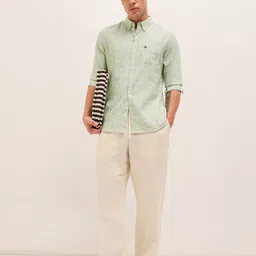 THE BEAR HOUSE Men Slim Fit Vertical Striped Button-Down Collar Casual Shirt image 5