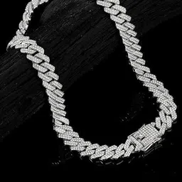 Lovemi Movements Unisex Silver-Plated Stainless Steel Rhinestone & Crystals Necklace-picture-30