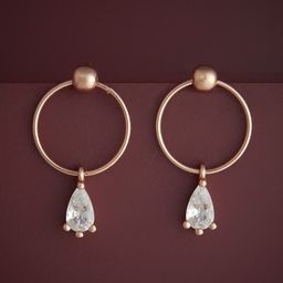 Kushal's Fashion Jewellery 92.5 Sterling Silver Rose Gold Plated Classic Drop Earrings-picture-11