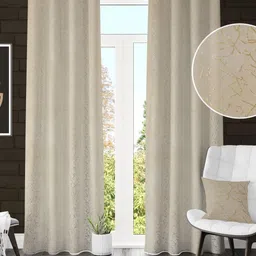 Kiara Creations Pack of 2 Foil Texture Velvet 9 Feet Long Door Curtains-image-46