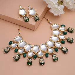 Anouk  Gold-Plated Kundan Studded & Beaded Jewellery Set-picture-36