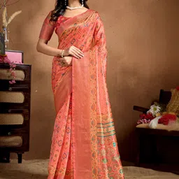 SHOPLANCE Ethnic Motifs Woven Design Zari Banarasi Saree image 3