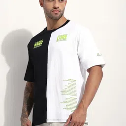 Difference of Opinion Men Typography Colourblocked T-shirt image 2