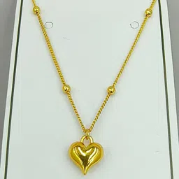 DHARM JEWELS Gold-Plated Heart Shaped Pendant With Chain-picture-31