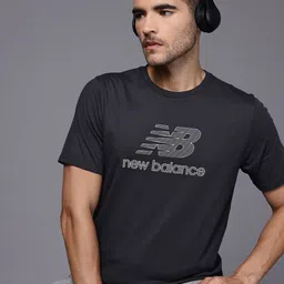 New Balance Moisture Wicking Heathertech Logo T-Shirt-picture-32