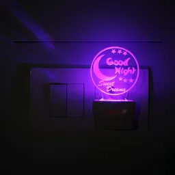 1ST TIME Red & Purple Printed Acrylic Abstract Shaped Shaped Wall Lamp image 5