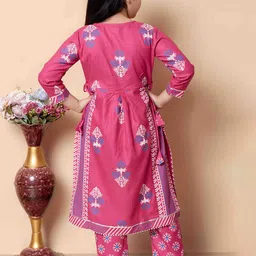 BARKAT DESIGNING PLANET Girls Ethnic Motifs Printed Regular Kurta with Trouser image 2