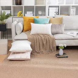 Khooti Gold-Toned Self Design Breathable Velvet Rectangle Cushion Cover 12 x 24 Inch image 5