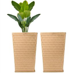 RUBOXA 2Pcs Brown Textured UV ProtectedPlanters-picture-15