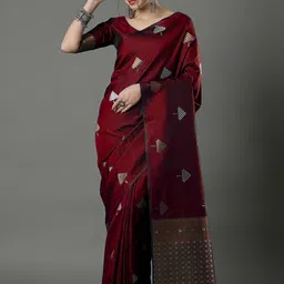 SWEETPEL Woven Design Zari Banarasi Saree image 2