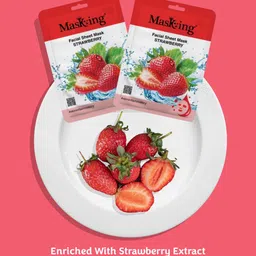 MasKing Set Of 5 Strawberry Beauty Facial Sheet Mask image 3