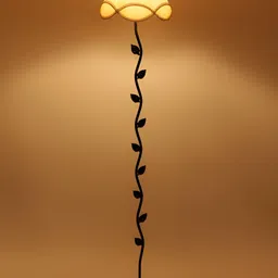 Devansh Black & Off White Cotton Leaf Floor Lamp image 2