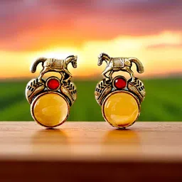 M55 Silver-Plated Artificial Stones Studded Oxidised Contemporary Studs-picture-26