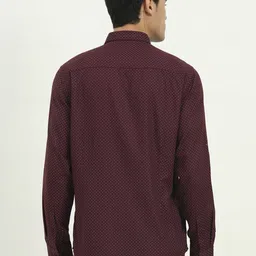 Greenfibre Micro Disty Printed Cutaway Collar Slim Fit Cotton Shirt image 2