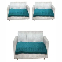 Fashion Throw Teal Velvet 3 Piece Sofa Cover-picture-12