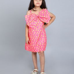 Pink Chick Print A-Line Dress-picture-32
