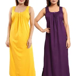 Inner Beats Women Pack Of 2 Multicoloured Cotton Blend Nightdress-picture-12