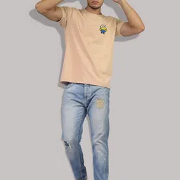 Greylongg Men Printed Applique T-shirt image 5