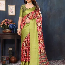 LeeliPeeri Designer Floral Zari Silk Cotton Designer Saree-image-86