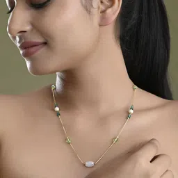 VOJ Stainless Steel Gold-Plated Pearls Beaded Chain image 3