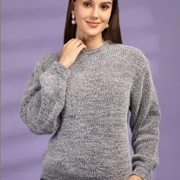 Mast & Harbour Women Woollen Pullover with Fuzzy Detail-picture-21
