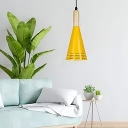 KINIS Yellow & White Triangle Shaped Aluminium Ceiling Lamp image 5