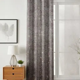 GEET CREATIONS Grey Floral Door Curtain-picture-35