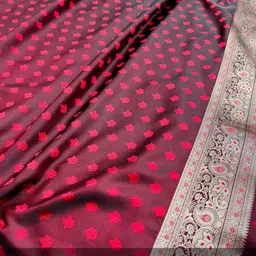 CaniBani Paisley Zari Silk Blend Heavy Work Banarasi Saree image 2