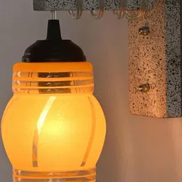 SOMIL Yellow Glass Cylinder Printed Wall Lamps-picture-20