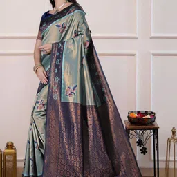 Dinesh Ethnic Traditional Wear Ethnic Motifs Zari Art Silk Handloom Banarasi Saree image 2
