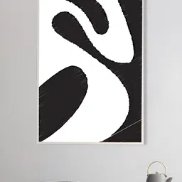 nestroots Whispers in the Charcoal Night White & Black Canvas Wall Art image 1
