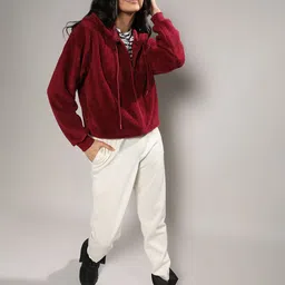 Campus Sutra Women Hooded Long Sleeves Sweatshirt-picture-19