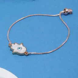 KPOP Women Brass Enamelled Rose Gold-Plated Charm Bracelet-picture-22