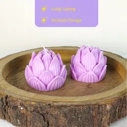 SOWPEACE 2-Pcs Purple Lotus Petal Soy Candle Set image 3