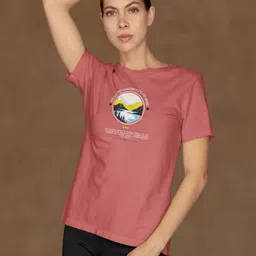 Moda Rapido Women Typography Printed V-Neck Bio Finish Applique Slim Fit T-shirt-image-28