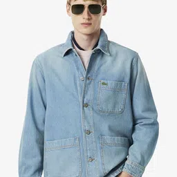 Lacoste Spread Collar Long Sleeves Oversized Pure Cotton Shirt-picture-33