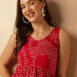 Anouk Ethnic Motifs Print Fit & Flare Maxi Tiered Dress image 2